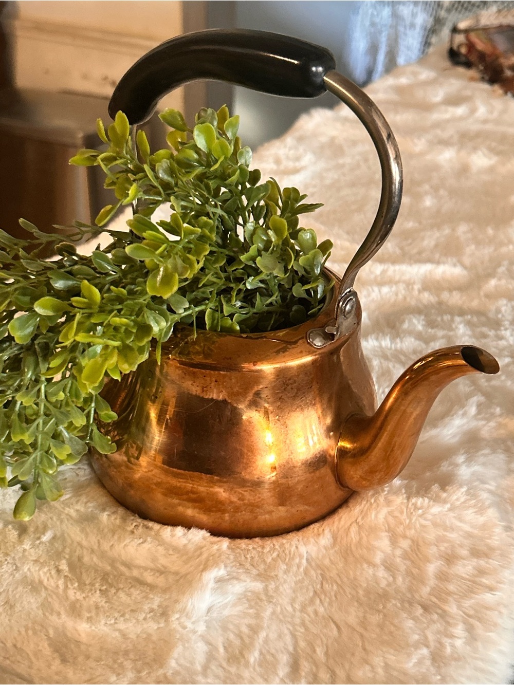 50%off w ❤️Vintage copper tea kettle pot planter f Portobel Teapot Quart Flaw